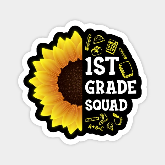 1st Grade Sunflower Students Teachers first day of school Magnet by hardyhtud