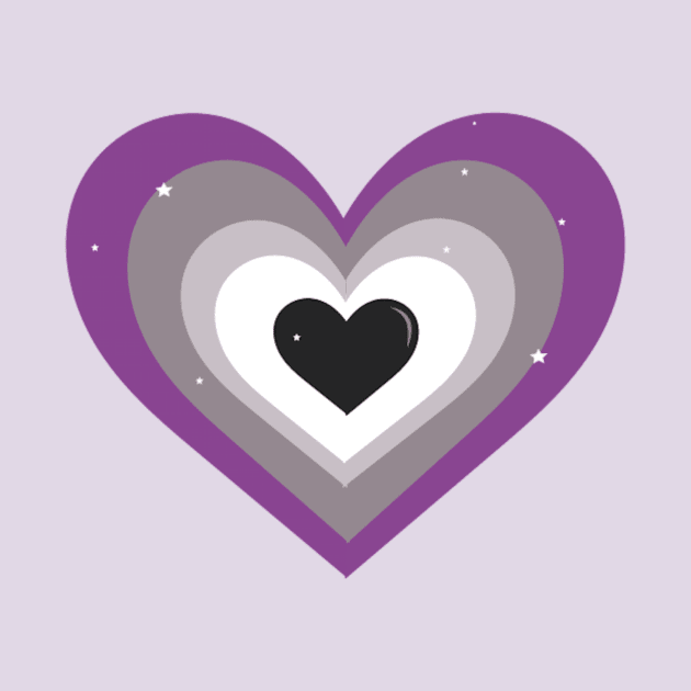 Asexual Ace Flag Heart by Cosmic Latte