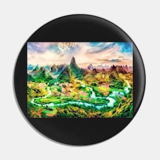 China landscape oil painting Pin