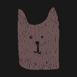 Cute Bear Woodcut T-Shirt