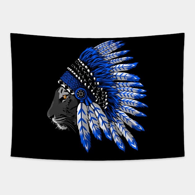 Indian chief tiger Tapestry by albertocubatas
