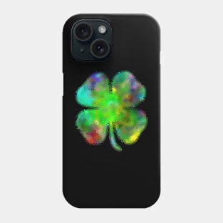 ABSTRACT Green Four Leaf Clover - St Patricks Day Art Phone Case