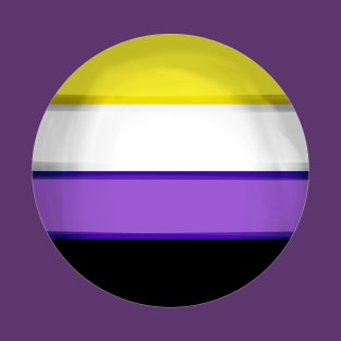 Non binary flag pride colours circular sphere T-Shirt