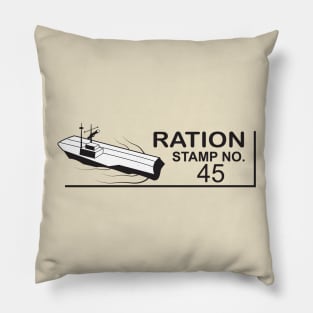 WWII Ration Stamps: Aircraft Carrier Pillow