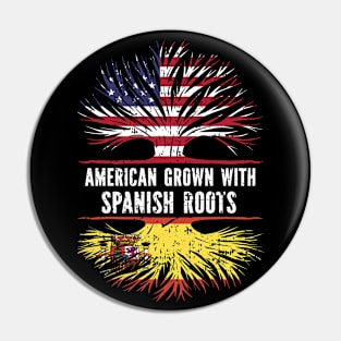 American Grown with Spanish Roots USA Flag Pin