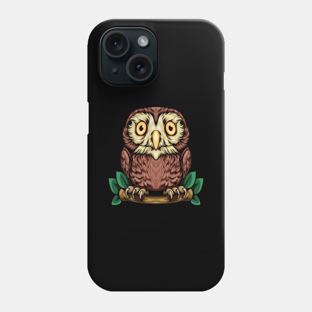 Drawing of an owl Phone Case by Modern Medieval Design