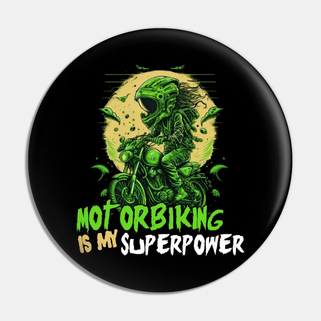 Motorbiking Is my Superpower - Funny Saying Birthday Gift Ideas For Bikers Pin by Pezzolano