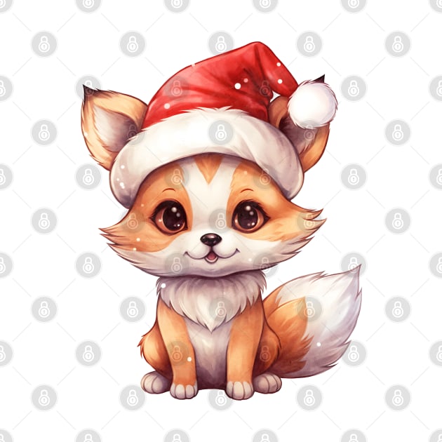 Red Fox in Santa Hat by Chromatic Fusion Studio