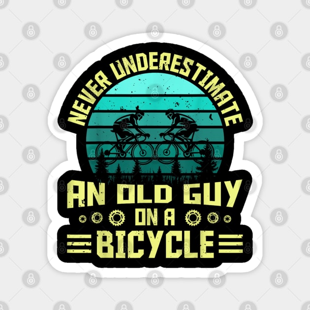 Never Underestimate A Old man With A Bicycle Magnet by rhazi mode plagget