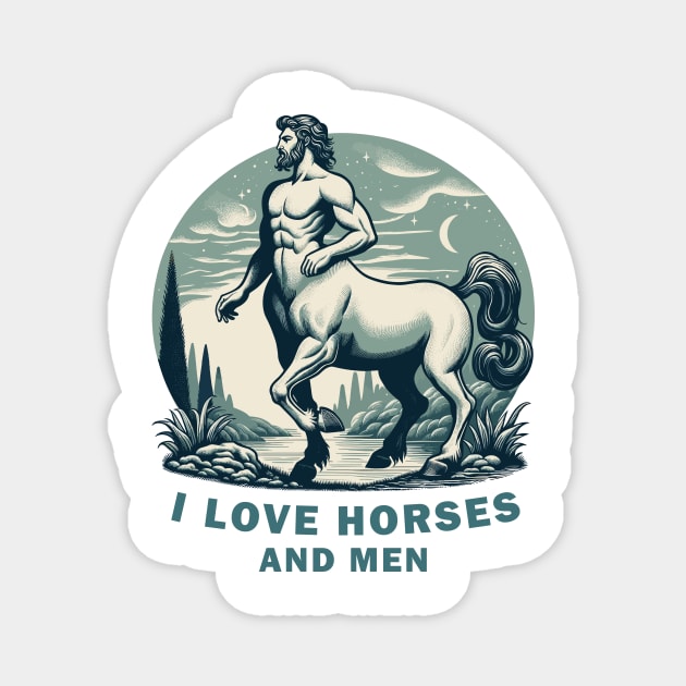Centaur Ancient greek Mythical beast, funny graphic t-shirt, for women who love horses and men. Magnet by Cat In Orbit ®