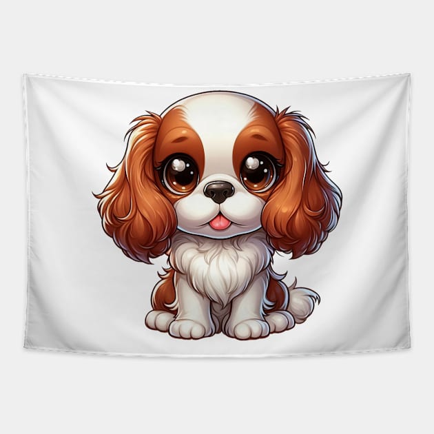 Cute Cavalier King Charles spaniel Tapestry by Dmytro