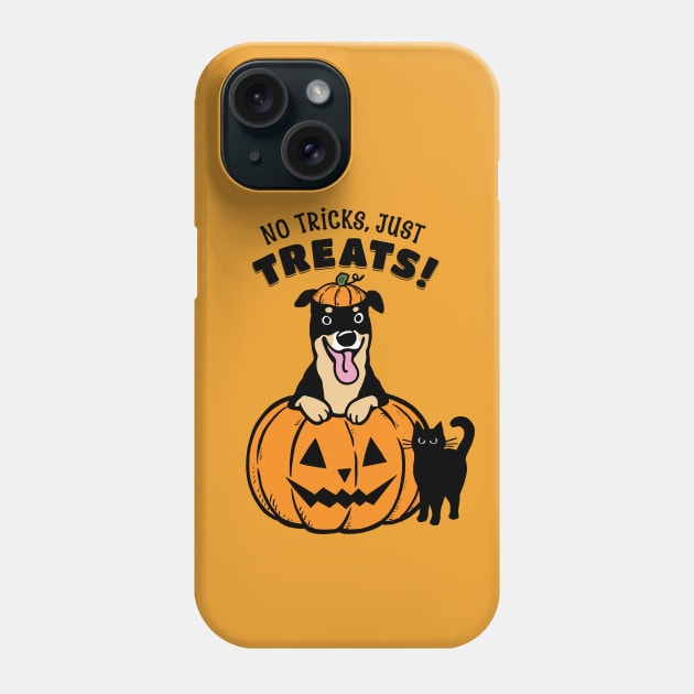 Rottweiler Halloween No Tricks Just Treats Phone Case by Coffee Squirrel