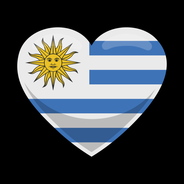 Uruguay Flag Heart by SunburstGeo