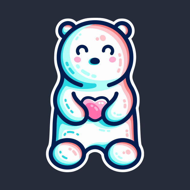 Cute Polar Bear Holding Heart by freeves