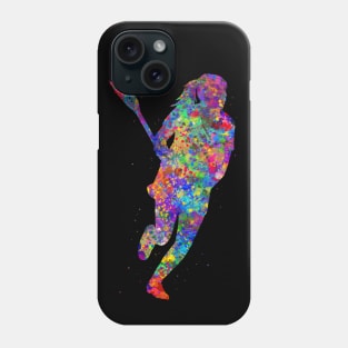 Lacrosse watercolor art Phone Case