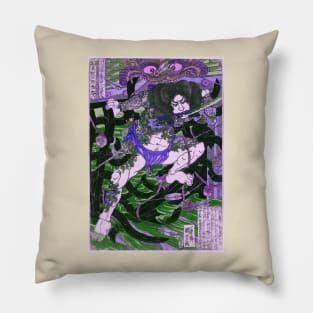 Vintage Japanese Samurai Art  illustration Revived. Samurai vintage cyberpunk, Japanese Art style. Pillow