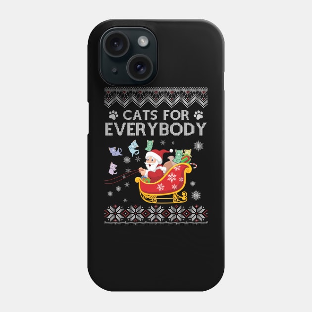 Cats For Everybody Ugly Christmas Funny Xmas Cute Cat Lover Phone Case by solo4design