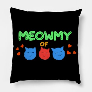 Meowmy of two boys and a girl Pillow