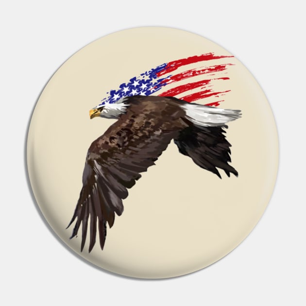 Flying American Eagle Pin by Graffix