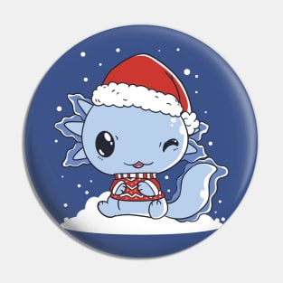 Cute Christmas Axolotl Cartoon Pin