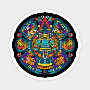 Aztec Calendar - Colorful Design Magnet