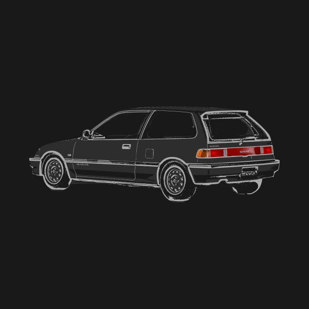 Honda Civic EF Hatchback Sketch by benhonda2