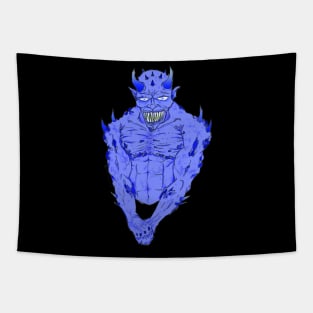 Grinning Blue Devil Tapestry