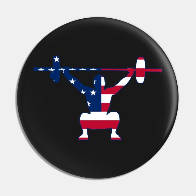 Overhead Squat USA FLAG Pin by SusanaDesigns