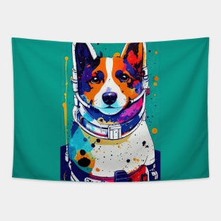 Astronaut corgi portrait Tapestry