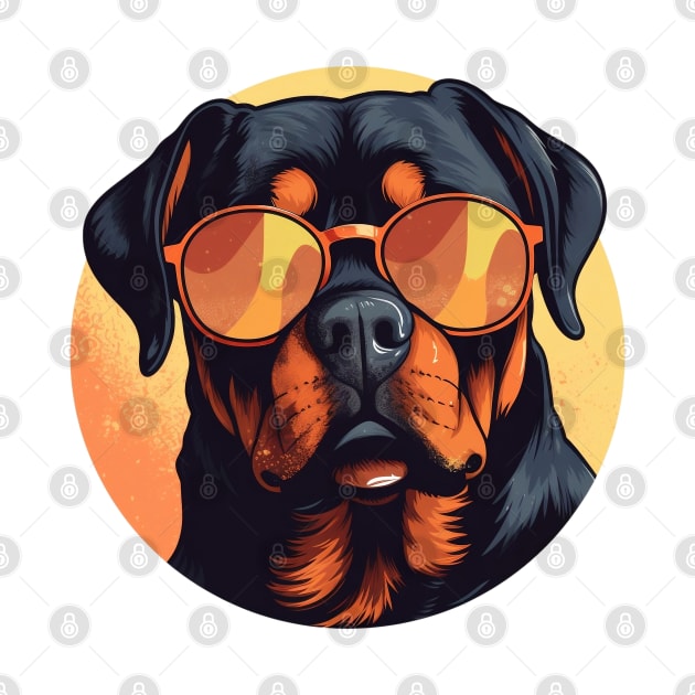 Cool Rottweiler Wearing Sunglasses by Artifyio