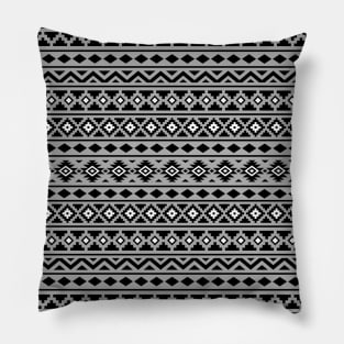 Aztec Essence Pattern II Black White Gray Pillow