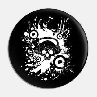 Techno Skull DJ EDM Music Festival Pin