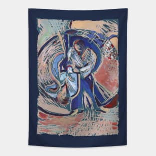 Aikido coloured Linocut No. 1 Tapestry