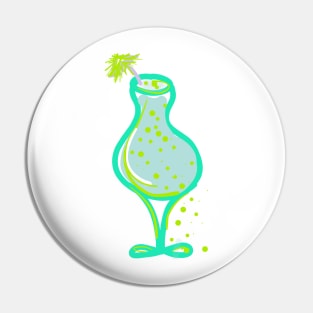 GREEN PARTY GLASS WITH BUBBLES Pin