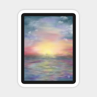 Hazy Ocean Sunrise Magnet