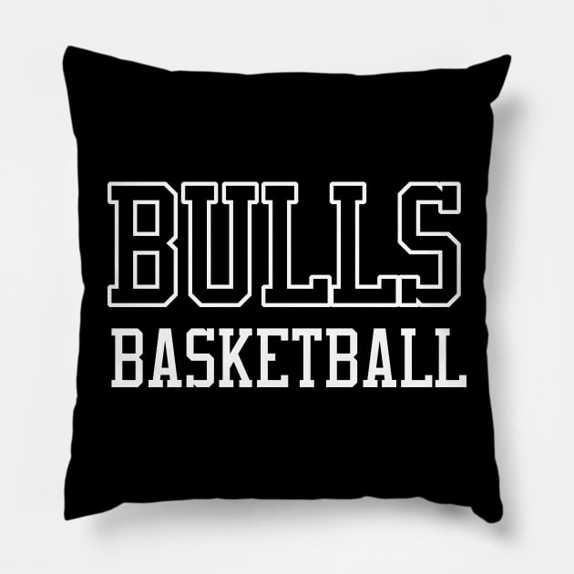 Bulls Basketball Pillow by Buff Geeks Art