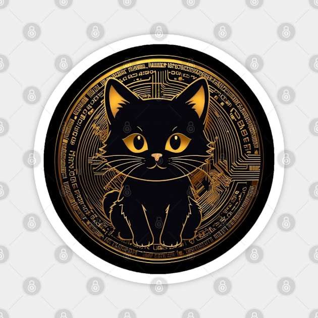 black crypto cat Magnet by SpaceCats