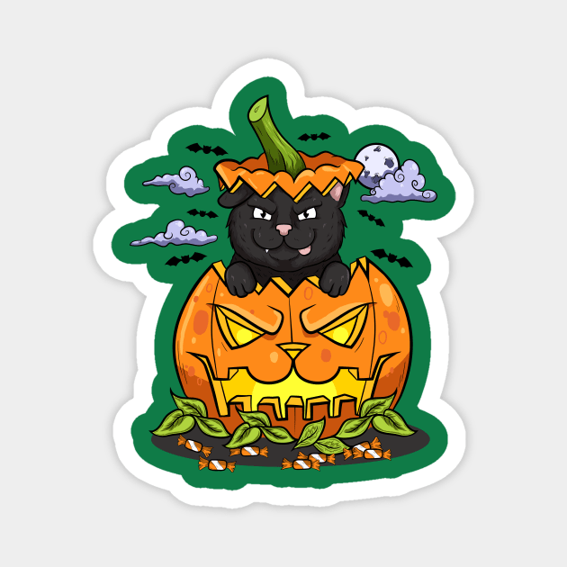 Kitty black halloween Magnet by the house of parodies