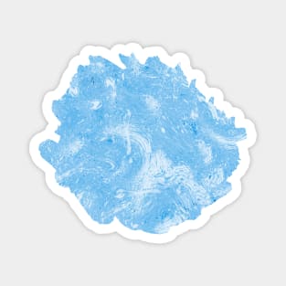 Dripping Brushstrokes Splatter Blue Magnet