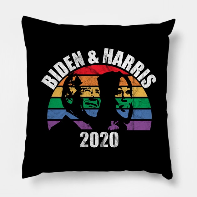 Joe Biden Kamala Harris 2020 Rainbow Gay Pride LGBTQ Election Pillow by GiftTrend