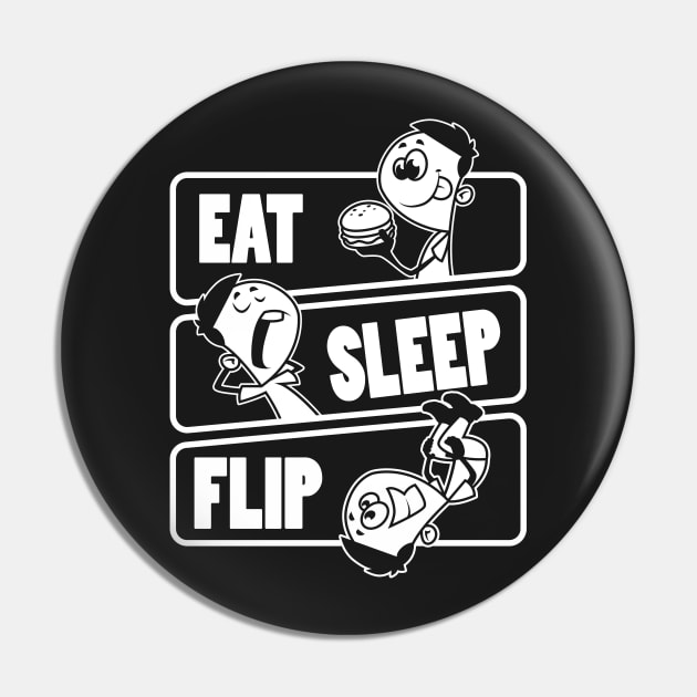 Eat Sleep Flip Repeat - Flipping Tumbling Gymnast print Pin by theodoros20