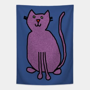 Cat Purple Metallic Tapestry