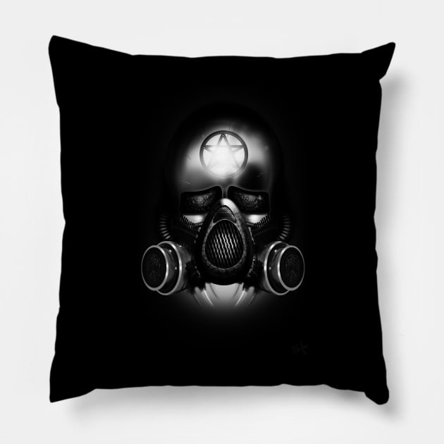 Metal Apocalypse Black and White Pillow by SquareDog