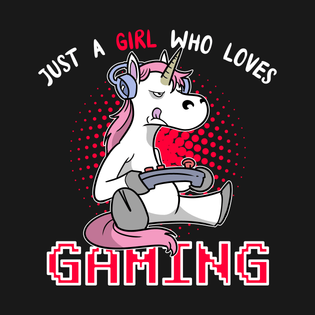 Just A Girl Who Loves Gaming Unicorn Gamer Nerd PC by ModernMode