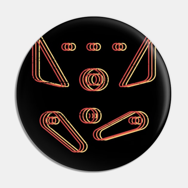 Retro Trippy Pinball Playfield Pin by Wizardmode