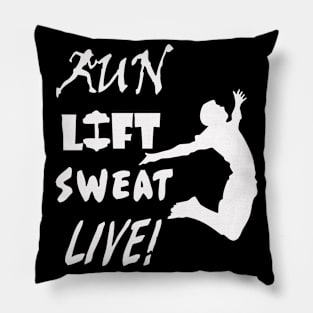 runliftsweat white Pillow