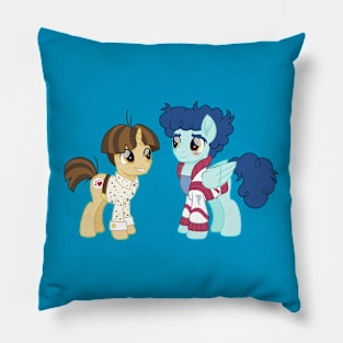 Curly Winds and Wiz Kid ponies dressed Pillow