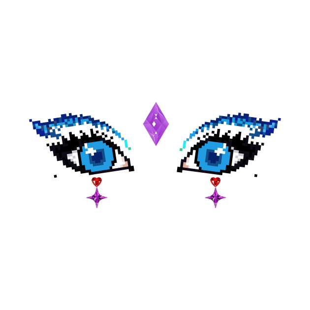 Beautiful Blue Eyes, Pixel Art. by Introvert Home 