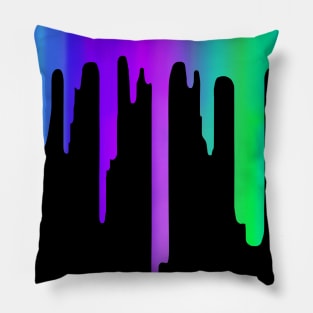 Paint Drip Blue Purple Green Pillow