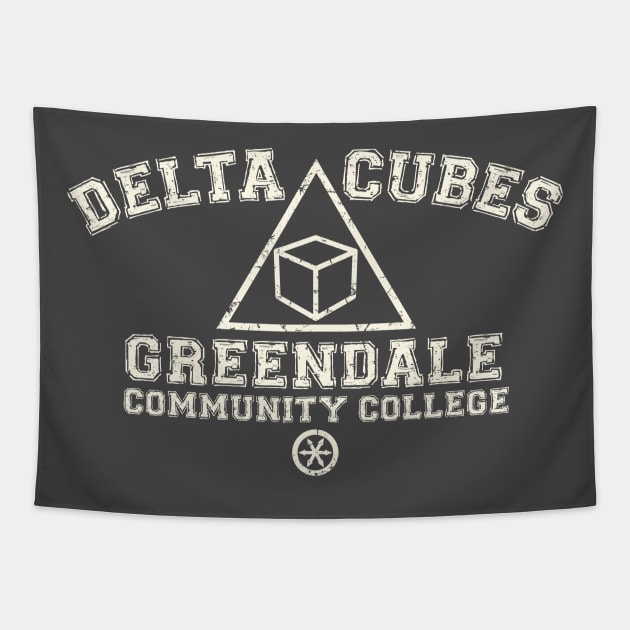 Greendale Delta Cubes Fraternity (light print) Tapestry by kgullholmen